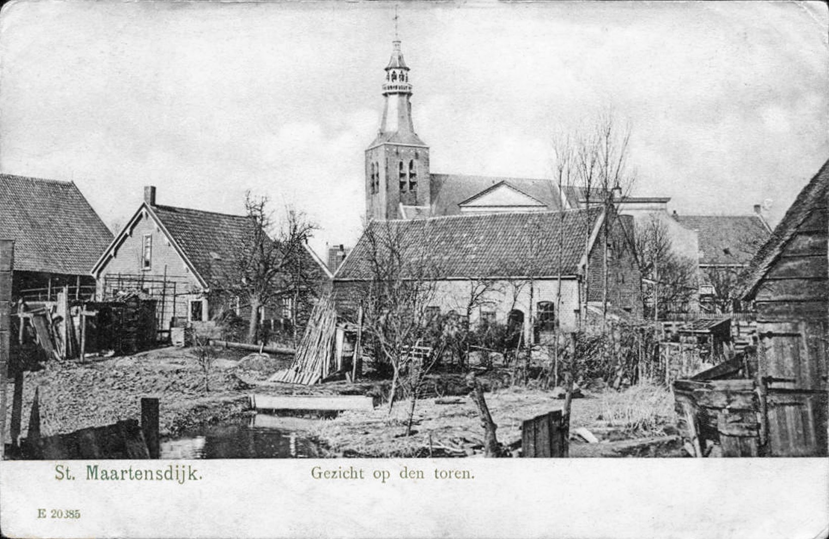 St. Maartensdijk. Gezicht op den toren., oude ansichten uit Sint
