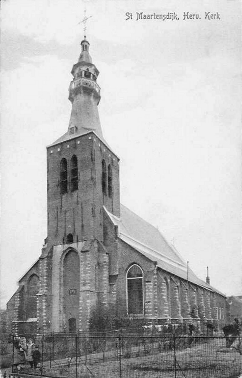 St Maartensdijk, Herv. Kerk, oude ansichten uit Sint Maartensdijk